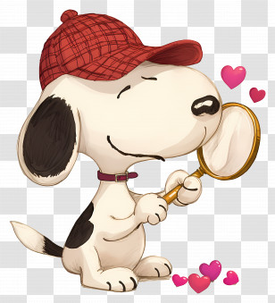 Snoopy Love - Detective Dog Cartoon Illustration Transparent PNG