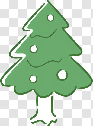 Green Christmas Tree - Green Christmas Tree Sketch With Simple Ornaments Transparent PNG