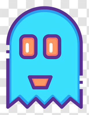 Pacman Logo - Blue Ghost From Pac-Man Transparent PNG