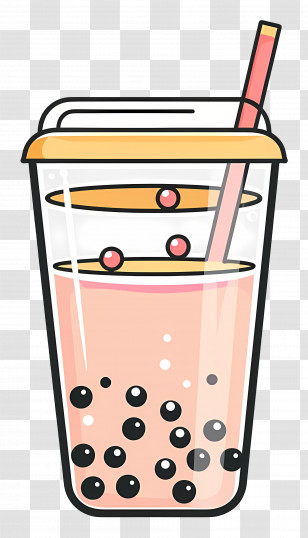 Bubble Tea - Bubble Tea With Tapioca Pearls Transparent PNG
