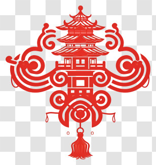 Chinese Paper Cutting - Traditional Chinese Pagoda Symbol Transparent PNG