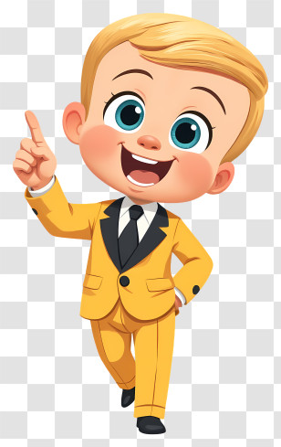 Boss Baby - Cute Baby In Yellow Suit Transparent PNG