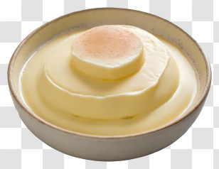 Whipped Cream - Creamy Custard In A Bowl Transparent PNG