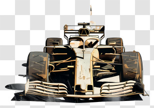 Formula 1 Car - Stylized Formula 1 Car In Brown And White Transparent PNG