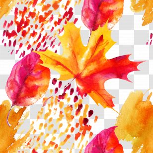 Autumn Maple Leaf Watercolor Painting - Leaves Transparent PNG
