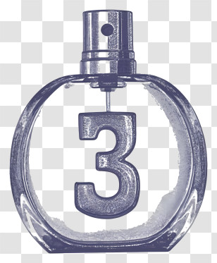 Vintage Perfume Bottle - Perfume Bottle With Number 3 Transparent PNG