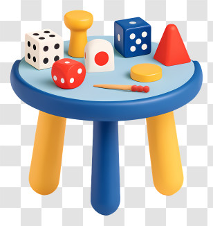Playing Table Games - Colorful Toy Table With Geometric Shapes Transparent PNG