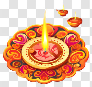 Ornamental Candle Holder - Beautifully Decorated Diya For Diwali Transparent PNG