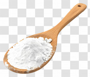 Baking Powder - Wooden Spoon Filled With White Powder Transparent PNG