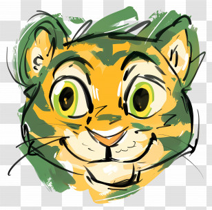 Cat - Cartoon Cat Face Drawing Transparent PNG