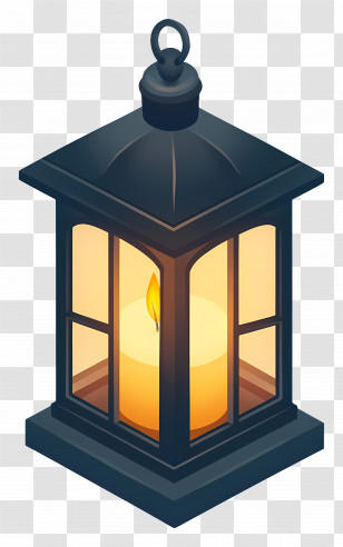 Isometric Lantern - Vintage Lantern With Candle Light Transparent PNG