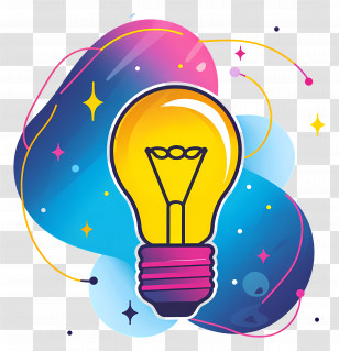 Lightbulb - Colorful Lightbulb Illustration For Creativity Transparent PNG
