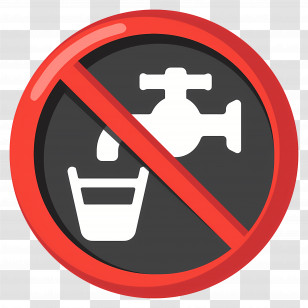 Non Potable Water Emoji - No Drinking Water Sign Transparent PNG