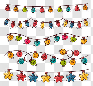 Colorful Ornaments - Festive Light Bulbs Decoration Transparent PNG