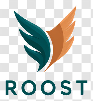 Roost Logo - Roost Teal-Orange Wing Logo Transparent PNG