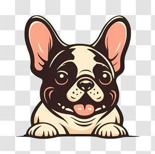 Art - Cute French Bulldog Illustration Transparent PNG