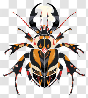 Tibetan Beetle - Abstract Beetle Illustration Transparent PNG