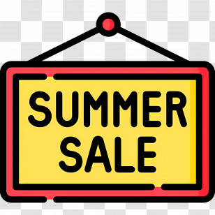 Summer Sale - Bright Summer Sale Sign For Promotions Transparent PNG