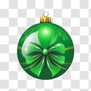 Christmas Ball - Elegant Green Christmas Ornament Transparent PNG
