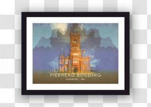 Penarth Pierhead Building Printing Poster Packaged With Love - Retro Style Transparent PNG