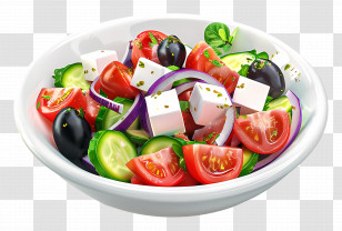 Greek Salad - Fresh Greek Salad With Feta Cheese And Olives Transparent PNG