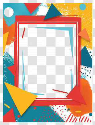 Colorful Frame - Abstract Geometric Frame With Triangles Transparent PNG