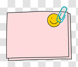 Pink Paper - Pink Sticky Note With Smiley Paperclip Transparent PNG