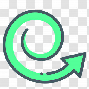 Spiral Arrow - Spiral Green Arrow Transparent PNG