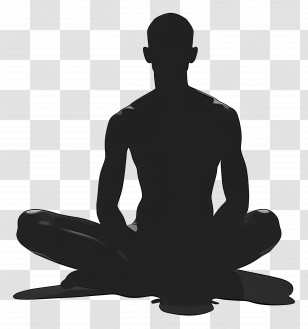 Sitting Man Silhouette - Silhouette Of Meditating Person Transparent PNG