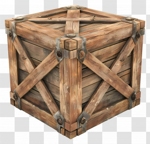 Cargo Wooden Box - Vintage Wooden Crate For Storage Transparent PNG