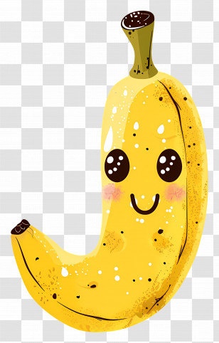 Banan - Cute Cartoon Banana With A Smiling Face Transparent PNG
