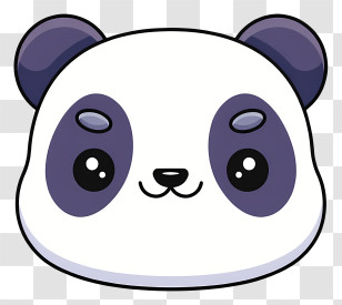 Panda Emoji - Cute Panda Face Cartoon Illustration Transparent PNG