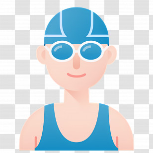 Swimmer - Swimmer With Goggles And Cap Transparent PNG