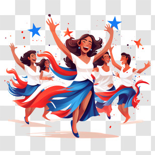 Costa Rica Independence Day - Women Dancing In Celebration Transparent PNG