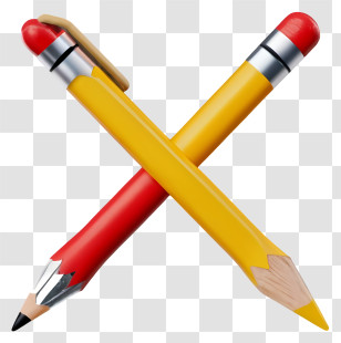 Pencils - Crossed Yellow And Red Pencils Illustration Transparent PNG