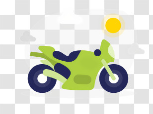 Icon - Green Motorcycle In The Sun Transparent PNG