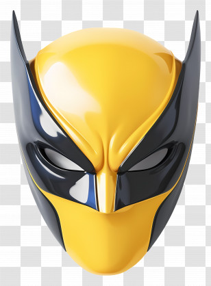 Wolverine Mask - Superhero Mask With Yellow And Black Design Transparent PNG