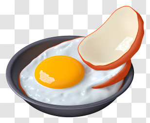 Egg - Fried Egg With Half Broken Shell Transparent PNG