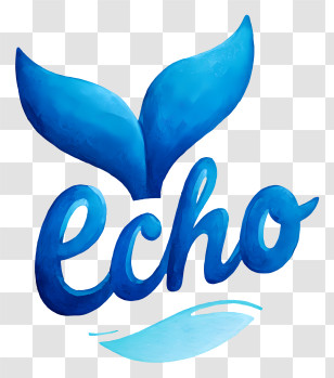 Echo Logo - Echo Blue Whale Tail Logo Transparent PNG