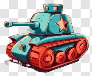 Cartoon Tank - Colorful Cartoon Tank Transparent PNG