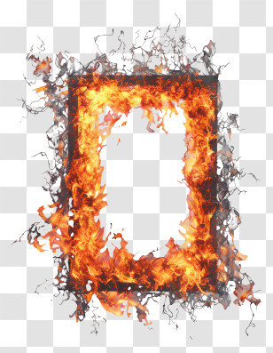 Fire Frame - Rectangular Frame Of Burning Flames Transparent PNG