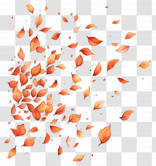 Fluttering Leaves - Autumn Falling Leaves Illustration Transparent PNG