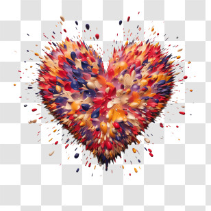 Bigbang
 - Vivid Colorful Heart Explosion Artwork Transparent PNG