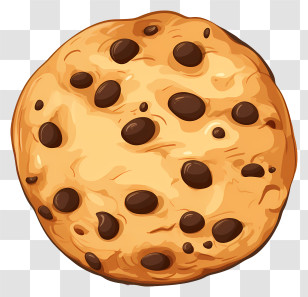 Chocolate Chip Cookie - Classic Chocolate Chip Cookie Illustration Transparent PNG
