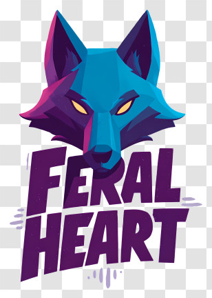 Feral Heart - Angry Purple Wolf 'Feral Heart' Logo Transparent PNG
