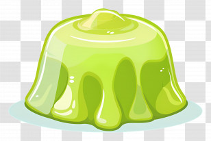Gelatin Dessert - Shiny Green Jelly Cartoon Transparent PNG