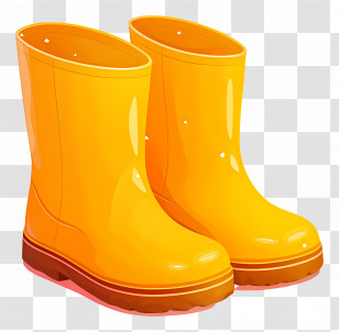 Rain Boots - Yellow Rain Boots Illustration Transparent PNG