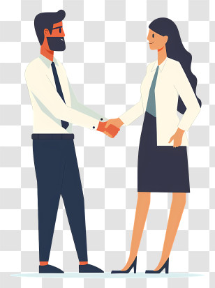 Shaking Hands - Illustration Of Business Handshake For Partnership Transparent PNG