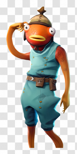 Fishstick - Cartoon Fish Character With Outfit Transparent PNG