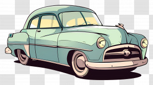 Vintage Car Illustration - Vintage Retro Car Illustration Transparent PNG